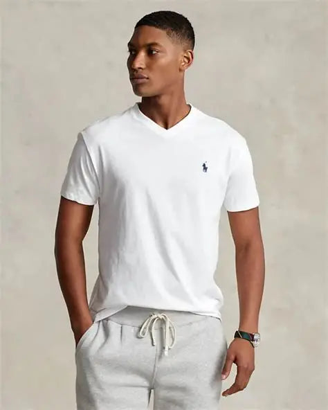 PLAYERA CUELLO EN V RALPH LAUREN WHITE